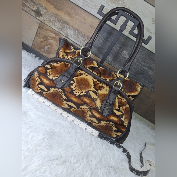 Adrienne Vittadini Animal Hair Satchel - A810458 - Picture 3 of 11